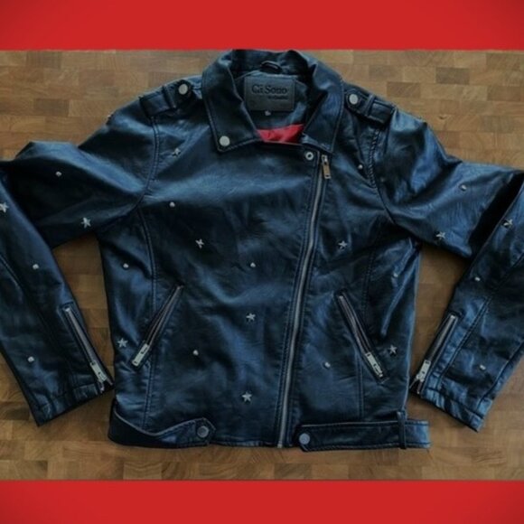 Ci Sono by Cavalini Jackets & Blazers - Ci Sono by Cavalini Black Star Studded Stylish Jacket